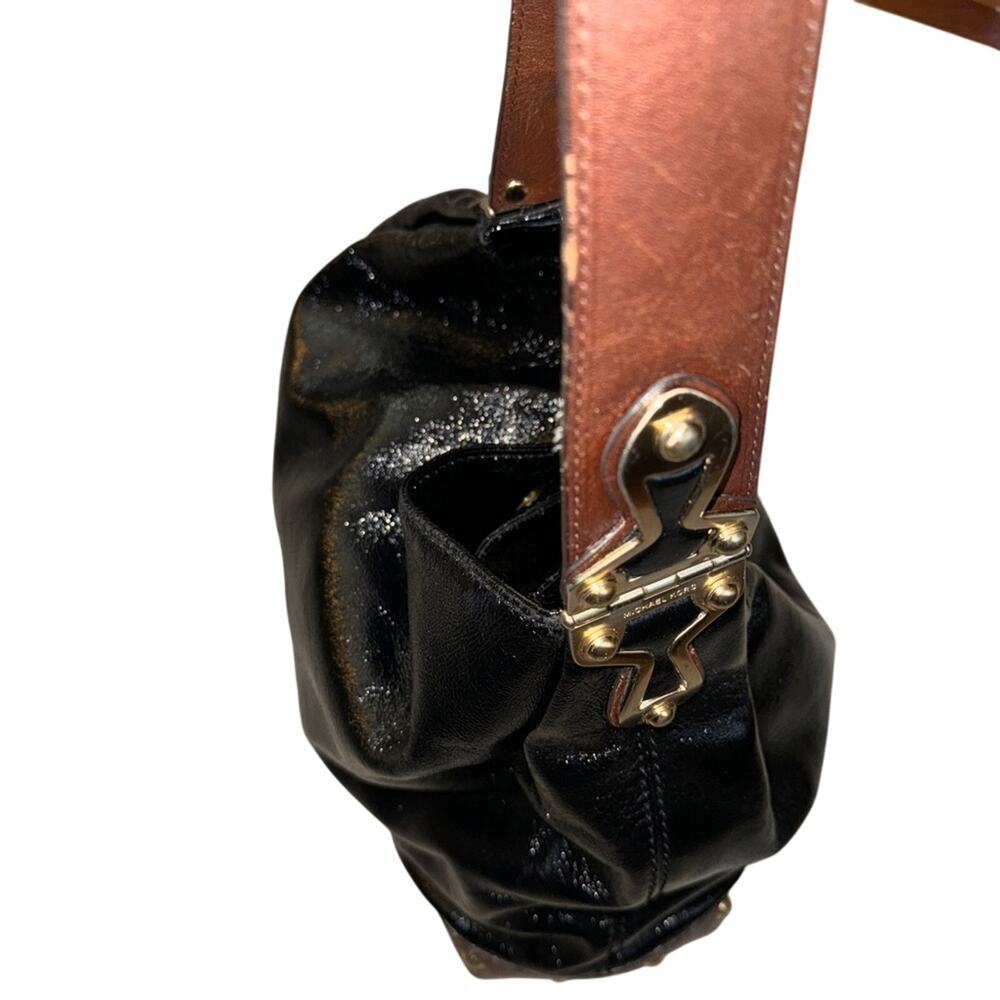 Michael Kors Joplin Patent Leather Hobo Large Shoulder Bag Black - Picture 6 of 12